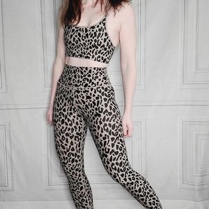 Aqua Athletic Matching Workout Set Cheetah